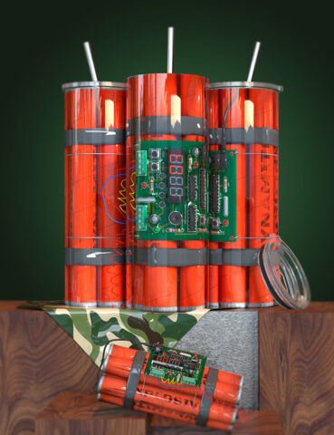 Bomb Fake- Tumbler + Mug - Sublimation Design - Milan Templates