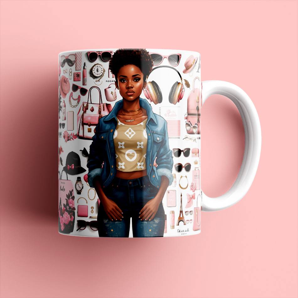 Fashion Black Girl – Milan Templates – Rose – Mug – mkp
