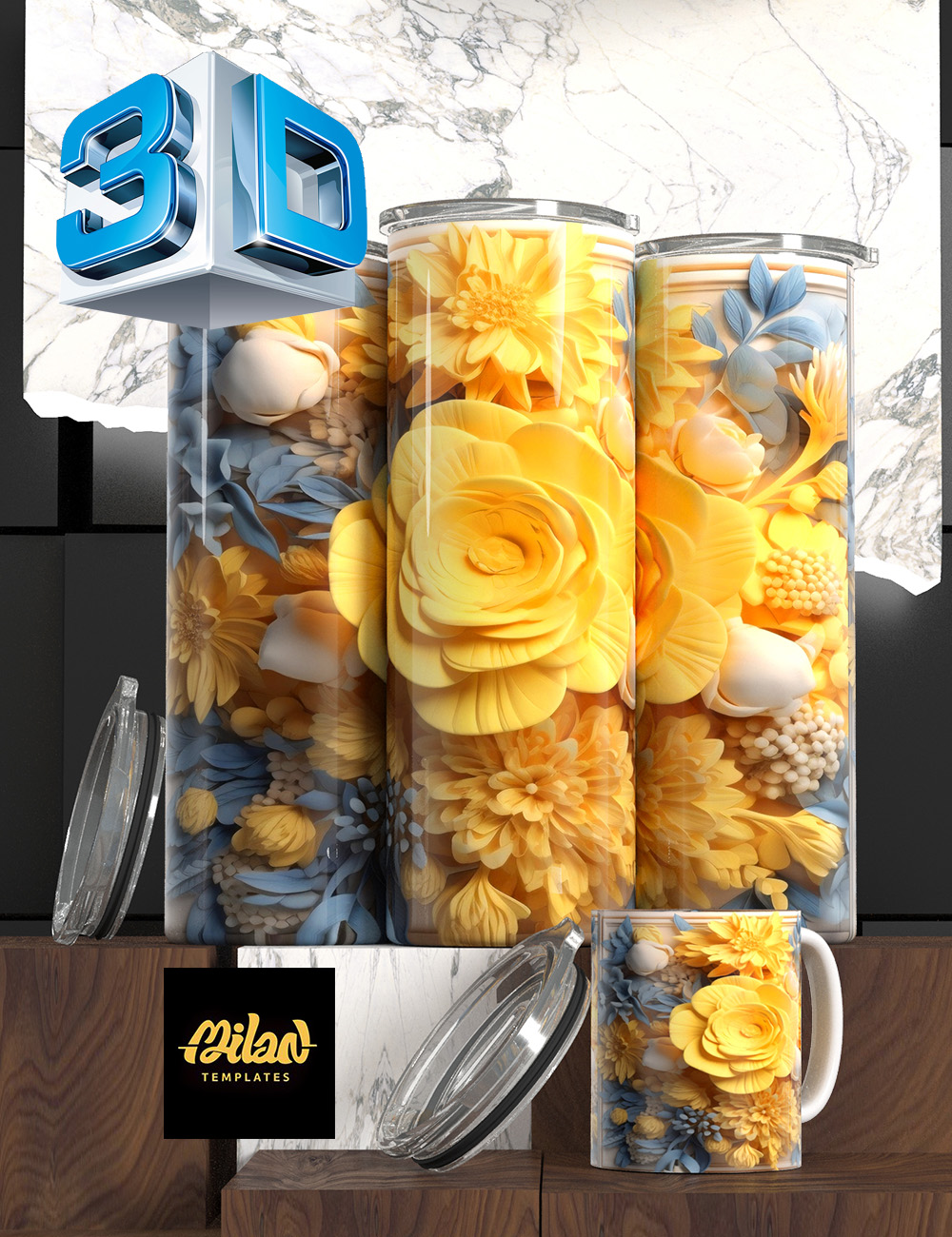 Flowers yellow blue – Milan Templates – mkp