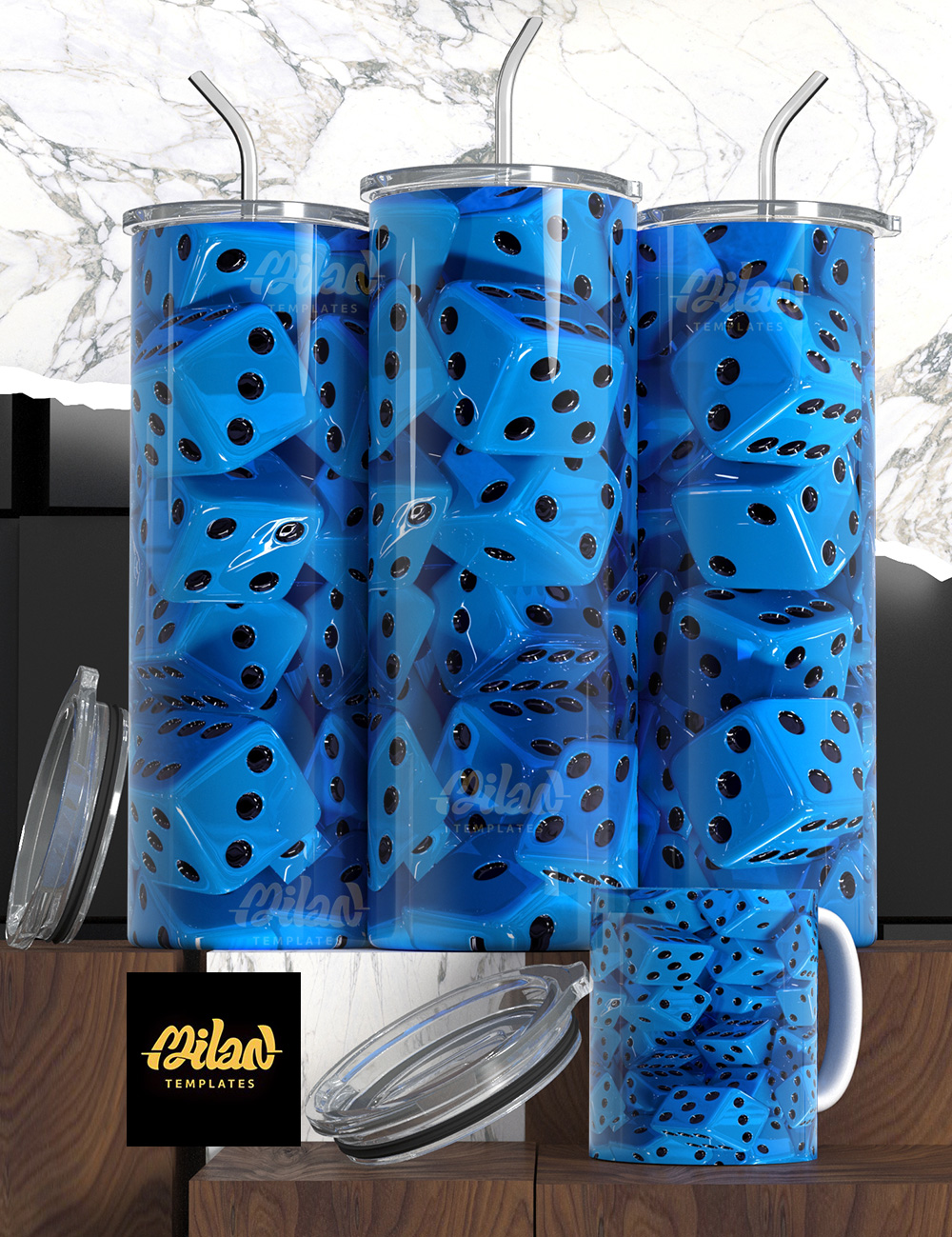 Blue – Dice – Milan Templates – mkp