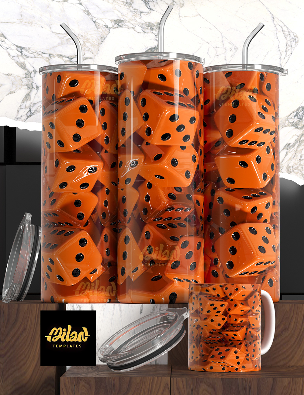 Orange – Dice – Milan Templates – mkp