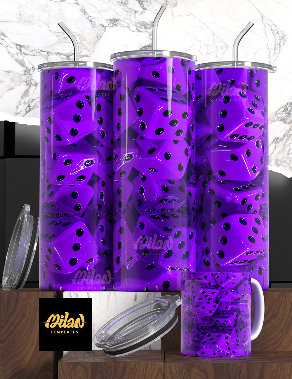 Purple – Dice – Milan Templates – mkp