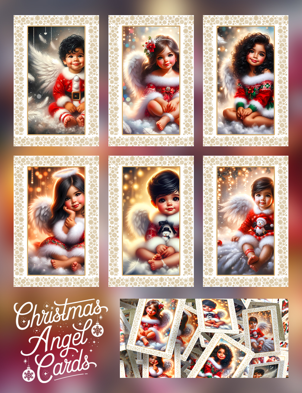 Christmas – Angels – Cards – Milan Templates 01 – Brunette