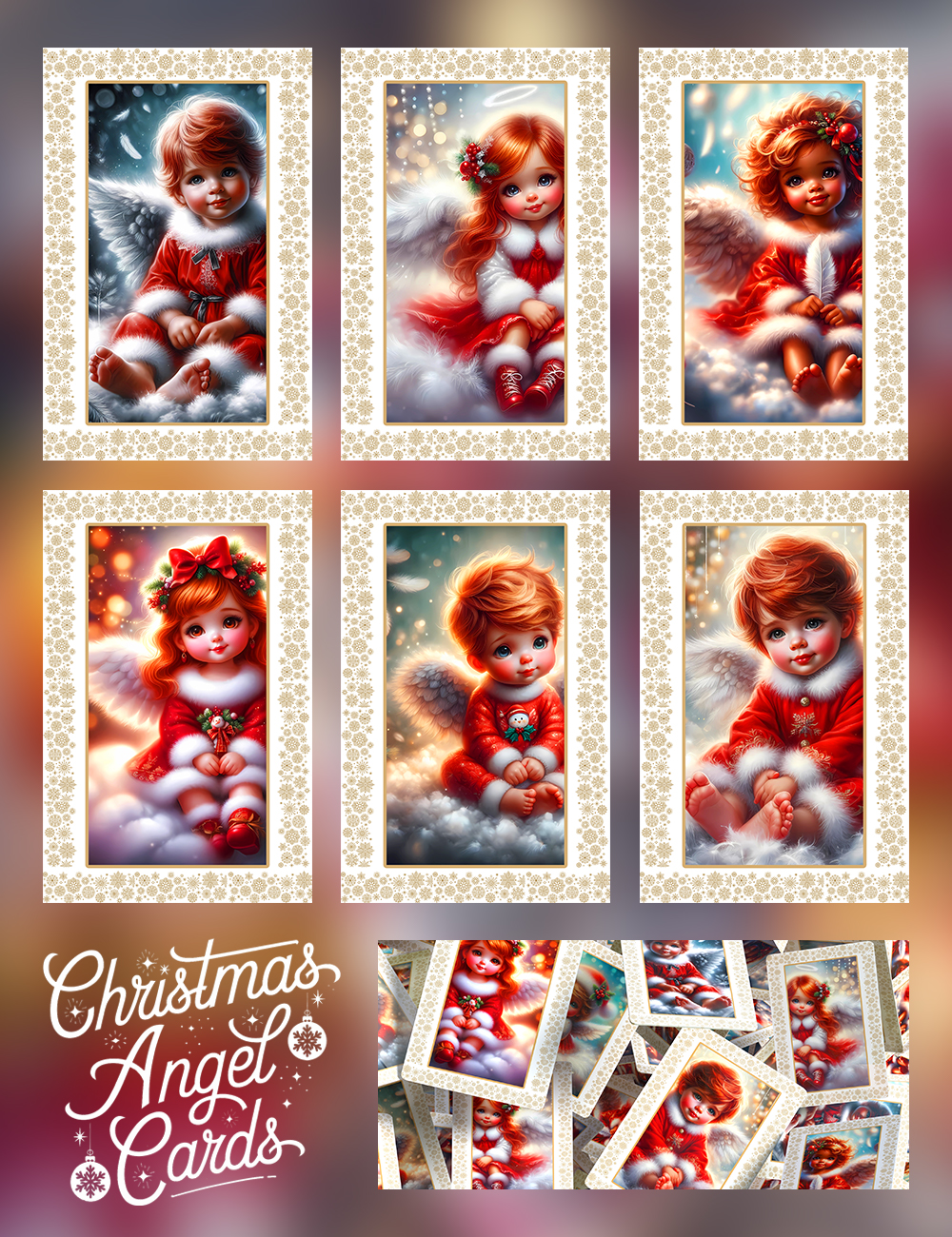 Christmas – Angels – Cards – Milan Templates 01 – Red