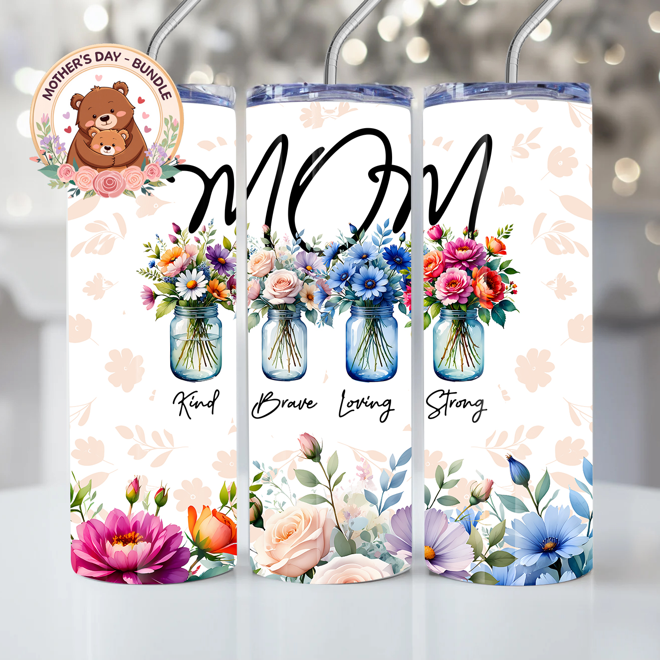 MOM – BUNDLE FLOWERS – MOTHERS DAY – MILAN TEMPLATES – tumbler mkp